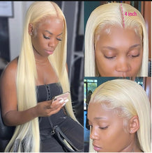 Load image into Gallery viewer, 13*4 transparent blonde straight frontal wig
